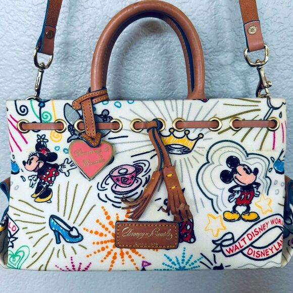 Dooney & Bourke Disney Mickey Mouse Sketch Tassel Tote Crossbody Purse Bag - Picture 1 of 13